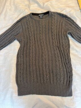 Cherokee Cable Knit Crewneck Sweater - Gray